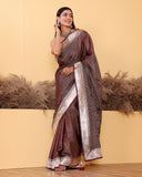 Stripes Banarasi Katan Silk Saree