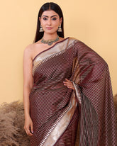 Stripes Banarasi Katan Silk Saree