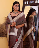 Stripes Banarasi Katan Silk Saree