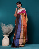 Handwoven Multicolour Tissue Silk Saree