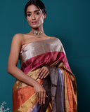 Handwoven Multicolour Tissue Silk Saree