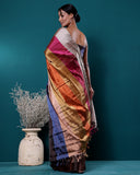 Handwoven Multicolour Tissue Silk Saree