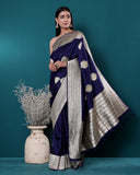 Handloom Banarasi Royal Blue Katan Silk Saree
