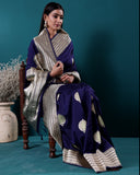 Handloom Banarasi Royal Blue Katan Silk Saree