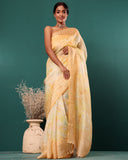 Handwoven Tissue Moonga Floral Silk Saree