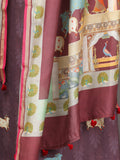 Grape Colour Pichwai Dupatta