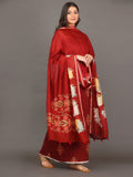 Deep Red Pichwai Silk Cotton Dupatta