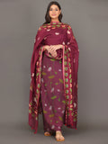Burgungy Pichwai Cotton Silk Dupatta