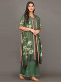 Olive Green Cotton Silk Suit Set