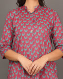 Flamingo Colour Mandarin Collar Kurta