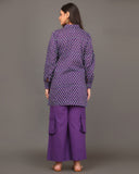 Deep Purple Shirt Style Co-Ord Set