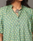 Forest Green Jangla Design Kurta