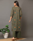 Moss Green Kalamkari Co-Ord Set