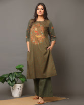 Moss Green Kalamkari Co-Ord Set