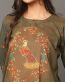 Moss Green Kalamkari Kurta