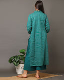 Teal Green Small Floral Kurta