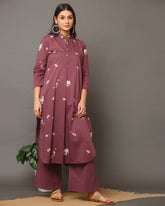 Garnet Pichwai Kurta Bottom Co-Ord