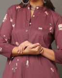 Garnet Pichwai Kurta Bottom Co-Ord