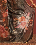 Silk Zari Stripes Floral Stripes Saree