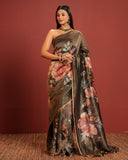 Silk Zari Stripes Floral Stripes Saree
