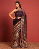 Organza Stripes Handembroidary Saree