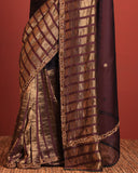 Organza Stripes Handembroidary Saree