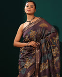 Moonga Silk Woven Kalamkari Saree