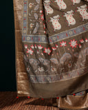 Pichwai Moonga Woven Saree