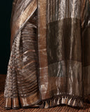 Handloom Silver Silk Saree