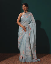 Floral Linen Saree