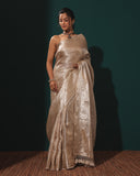 Banarasi Tissue Ivory Silk Saree