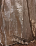 Banarasi Tissue Ivory Silk Saree