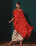 Red Satin Kaftan Set