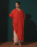 Red Satin Kaftan Set