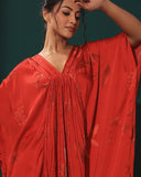 Red Satin Kaftan Set