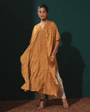 Mustard Satin Kaftan Set