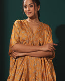 Mustard Satin Kaftan Set
