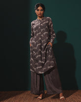 Mandarin Collar Linen Kurta Set