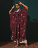 Burgandy Silk Cotton Kaftan