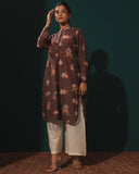 Chocolate Linen Kurta Set