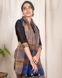 Blue Matka Silk Saree - Silk Mark Certified