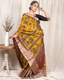 Mustard Moonga Silk Saree - Silk Mark Certified
