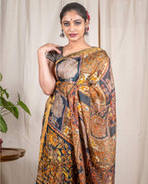 Deep Grey Matka Silk Saree - Silk Mark Certified