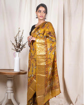 Mustard Moonga Silk Saree - Silk Mark Certified