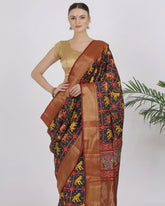 Black Katan Silk Saree - Silk Mark Certified