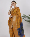 Golden Mustard Katan Silk Saree - Silk Mark Certified