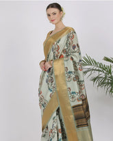 Light Mint Katan Silk Saree - Silk Mark Certified