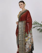 Maroon Katan Silk Saree - Silk Mark Certified