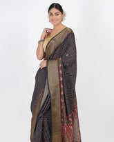 Black Moonga Silk Saree - Silk Mark Certified