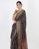 Black Moonga Silk Saree - Silk Mark Certified